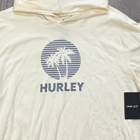 Hurley Light Yellow Tropical Escape Hoodie Tee - Picture 4 of 5